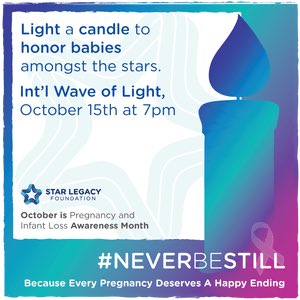 Today is Pregnancy &amp; Infant Loss Remembrance Day and chances are good that you or someone you know has experienced some sort of pregnancy loss or infant death. The loss of any child is devastating. Please pray for peace and comfort for those who know this pain. #NeverBeStill