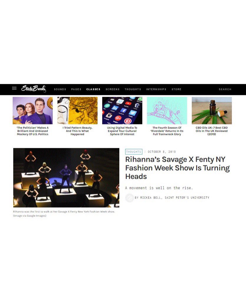 #WhosThatPeacock 
My name is Rickea Bell. I am currently interning for StudyBreaks Magazine, a digital publication written and illustrated by college students across the country. I am a senior writer who is responsible for weekly articles and group editing amongst fellow writers.