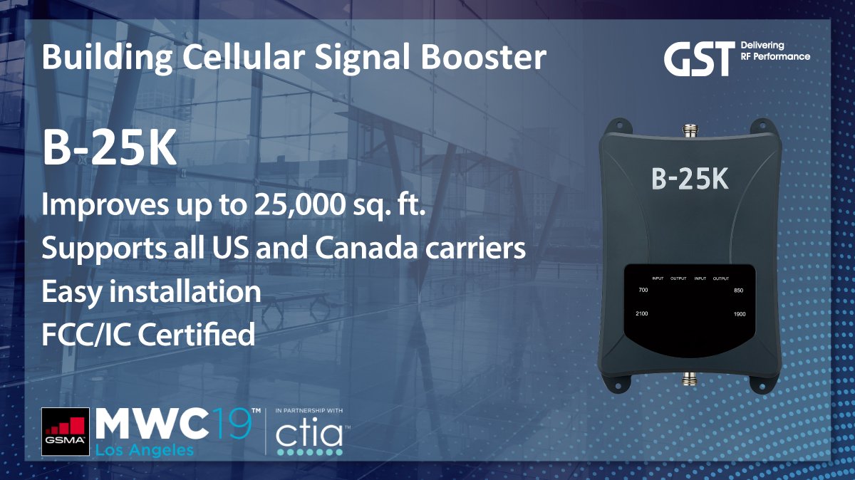 Meet us at MWC19 Booth #W.5320 in Los Angeles on October 22-24. Learn more about building signal boosters - perfect solutions to improve coverage of all US and Canada carriers simultaneously.  

#MWC19 #signalbooster #strongersignal #DAS #fasterdataspeeds