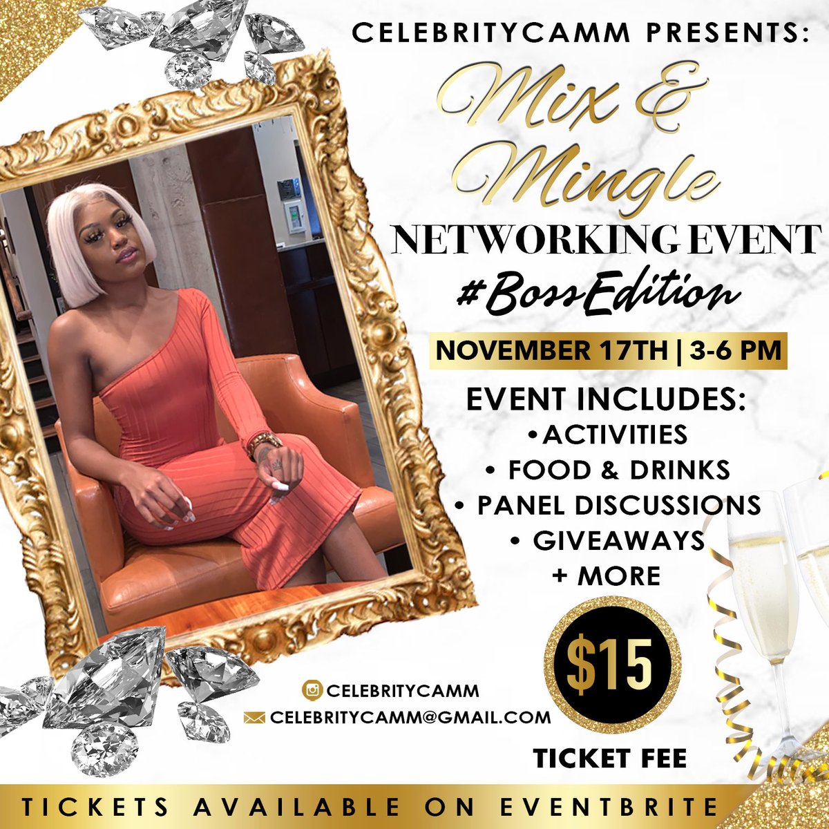 celebritycamm's tweet photo. Mix & Mingle #bossedition 🤗 Activites, Panel discussions, vendors, giveaways & more with some amazing bossbabes from the DMV area! $15 Tickets including entry, goodie bags, food & drinks! https://t.co/zOepLmyGq7 https://t.co/6q7DJ69wuB