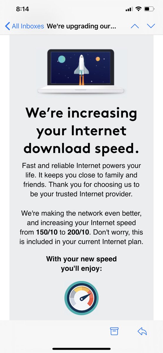 landonthinks's tweet photo. love how @Xfinity sends an email saying they’ve increased my internet speeds from 150 to 200mbps. and this is what i actually get. #classic https://t.co/j11e5u9mWF