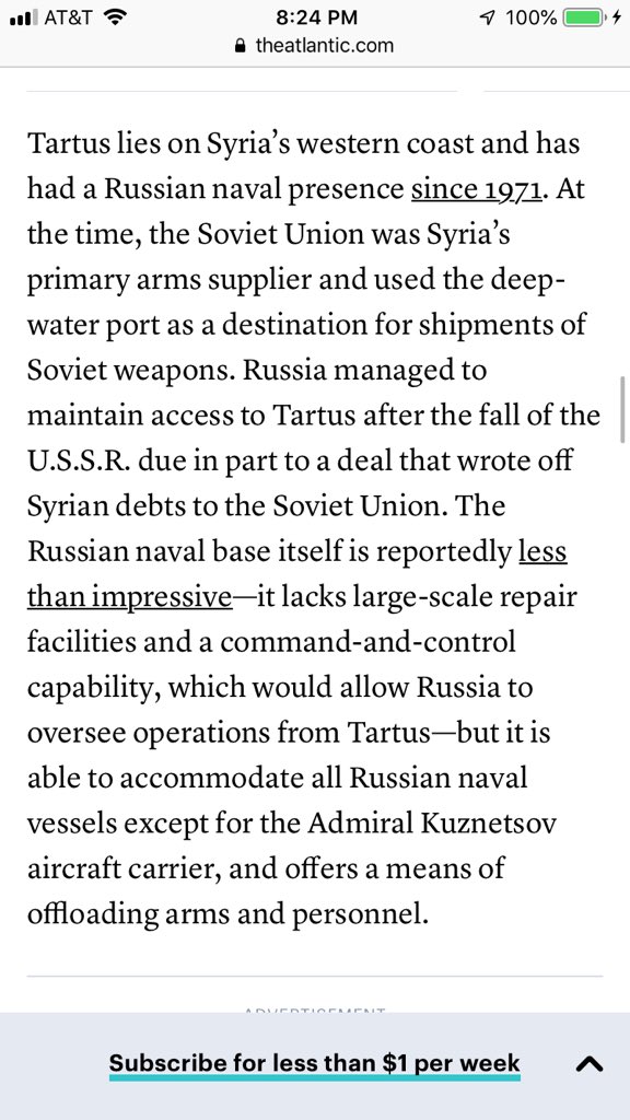 These ports could aid Russia’s navy & are essential for trade. Notice that Sevastopol is in Crimea. Tartus in Syria. Russia had to secure these ports, hence war in both locations. Taking Ukraine would secure that port. 8/