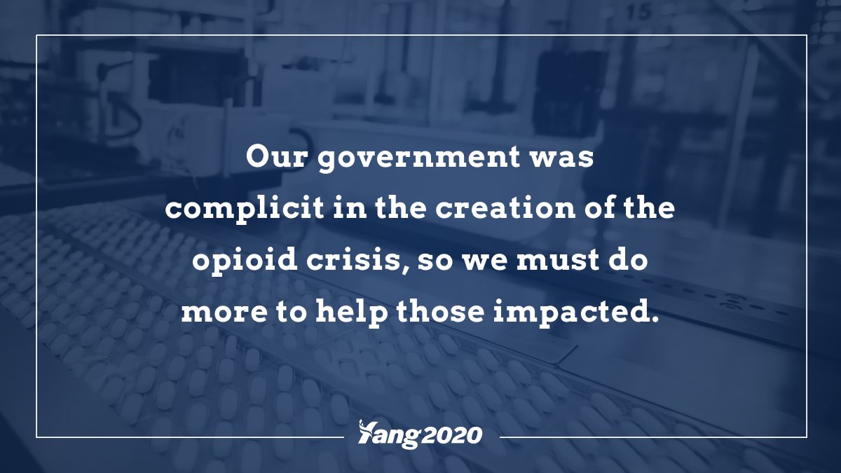 AndrewYang's tweet photo. "The least we can do is put the resources to work in our communities so our people have a fighting chance to get well." #DemDebate #YangGang #opioidcrisis https://t.co/vcYn8I1OOs
