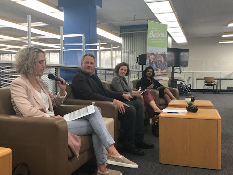What an inspiring group of entrepreneurs! Today, Jennifer Dubois, Bradyn Parisian and @MaryWeimer took part in a stimulating pane discussion moderated WESK's CEO @prabhamitchell. What a great kickoff to small business week (or weeks - depending on who you ask!)