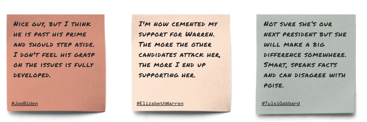 NBCNewsGraphics's tweet photo. #ElectionConfessions from the #DemocraticDebate on Biden, Warren &amp; Gabbard https://t.co/8xjvNLjfHq https://t.co/5J81uW0x27