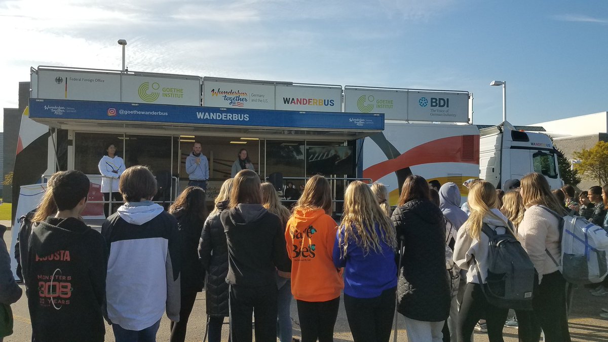 CathyMcMartin's tweet photo. Wanderbus from Goethe Institut. https://t.co/S5axBot51b
