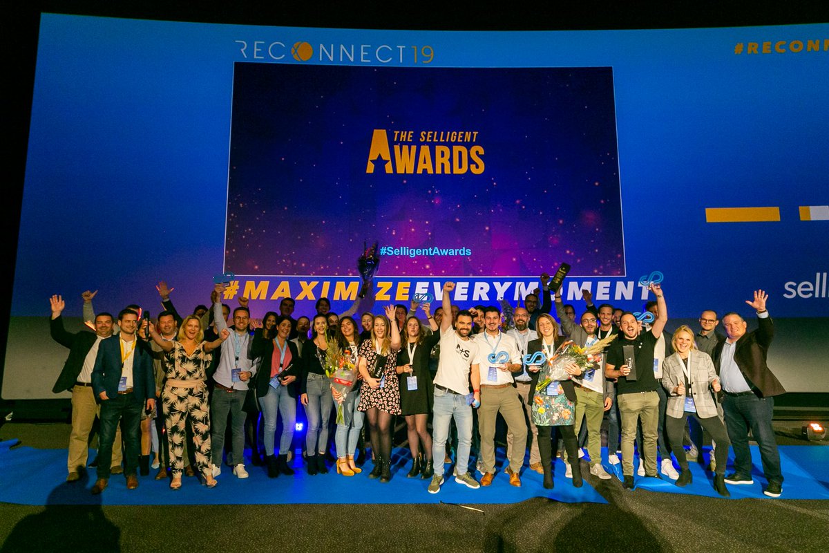 Selligent's tweet photo. Congrats to our #SelligentAwards 2019 winners on the incredible #digitalmarketing innovations honored at last night’s #Reconnect19 @SelligentBNL. @albertheijn @Yourzine @Hunkemoller @KPN #MaxedaDIY #Brico #Praxis @JBCfashion @RSagencyBXL @cleverstrategy https://t.co/kptlmTnFuP https://t.co/9obkC3phDt