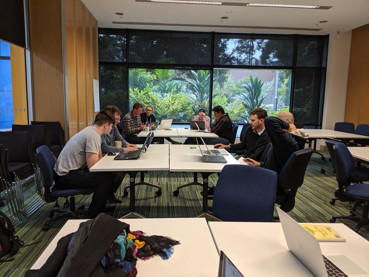 MonashBioinfo's tweet photo. Our help session is on. This layout of satellite tables seems to be working and more accessible. What do you think? #helpsession @MonashUni @Monash_MTRP #upskilling https://t.co/jqx0pBdfeu