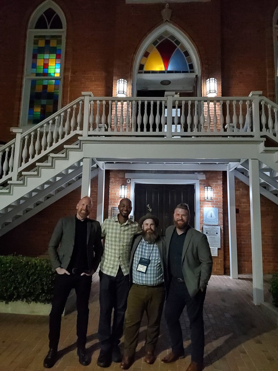 PastorJimLyon's tweet photo. Honored to be in line-up of Church of God young leaders representing us at CCT's Convocation this week in Montgomery. Two more (not in pic) also on ChoG team. Very smart, impressive #JesusGuys #NoneFiner Here outside Dexter Avenue Baptist, from which the world was transformed. https://t.co/Ap5wxhYu5S