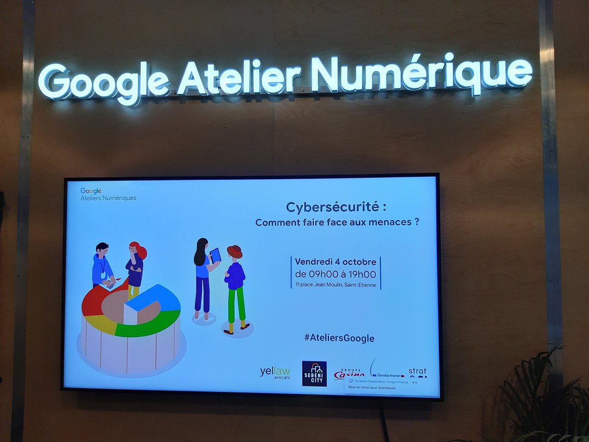 LachaumeJF's tweet photo. Avec le @LeCnam_ARA chez #ateliersgoogle #formation #cybersecurite ce matin à partir de 8h30 https://t.co/DkZyXd4pVI