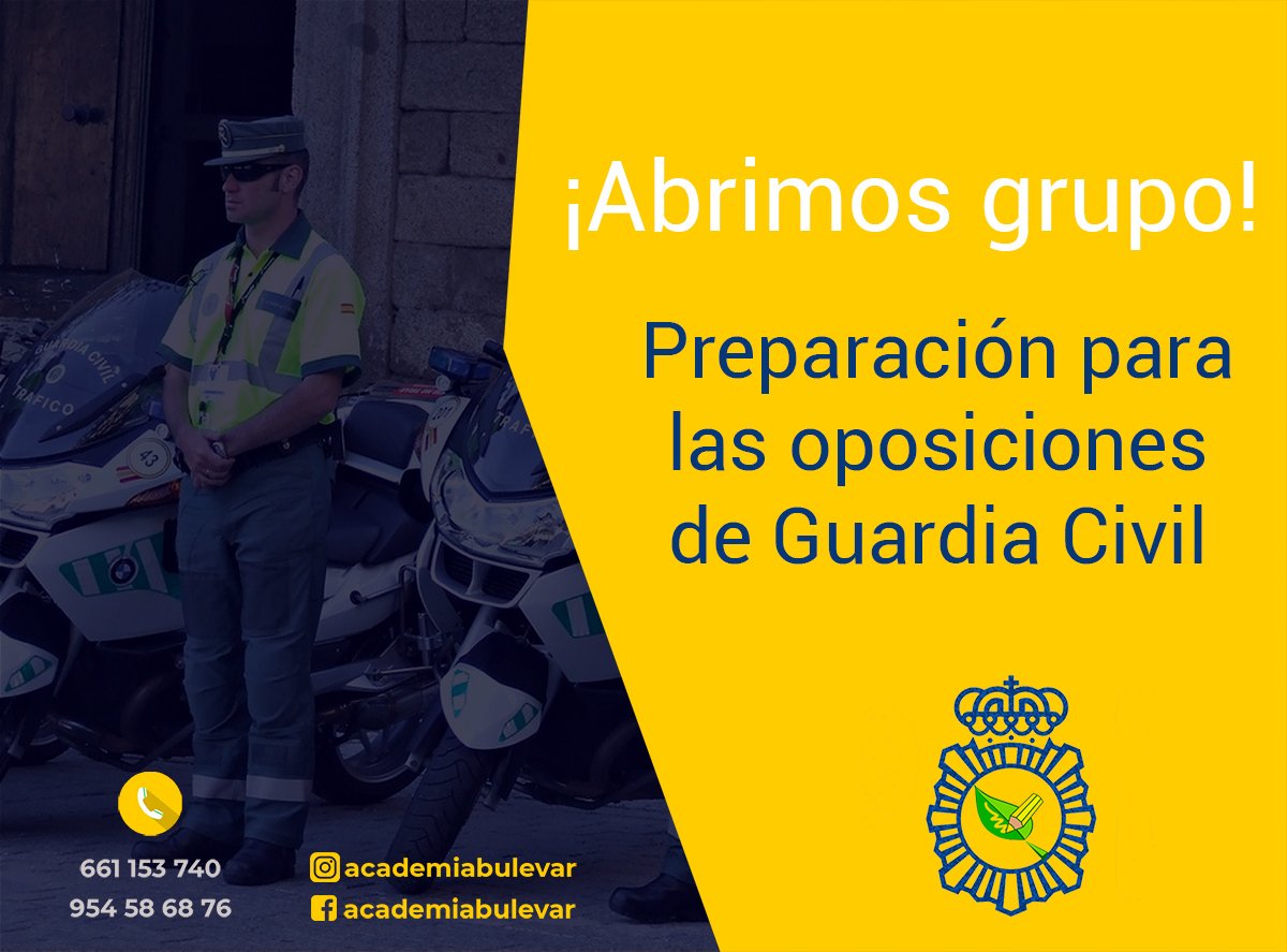 bulepol's tweet photo. ¡ABRIMOS GRUPO! Abrimos grupo para preparación de Oposiciones para Guardia Civil:

⏩ Miércoles y Jueves tarde
⏩ Plataforma Digital
⏩ Temario Gratuito
⏩ Exámenes por temas
⏩ Simulacros

Infórmate sin compromiso. ¡Queremos verte de verde! https://t.co/olEYQlbE3P