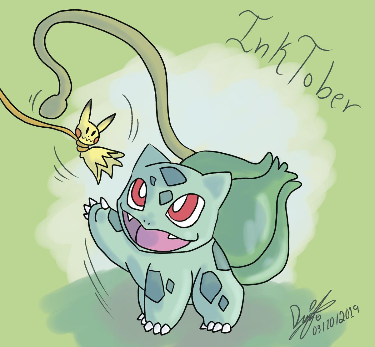Nacholacalaca22's tweet photo. Este bulbasaur se la pasa jugando con este cebo.
#bulbasaurpokemon #inktober #bulbasaur #inktoberchallenge #inktoberday3bait https://t.co/JGynxIy5sg