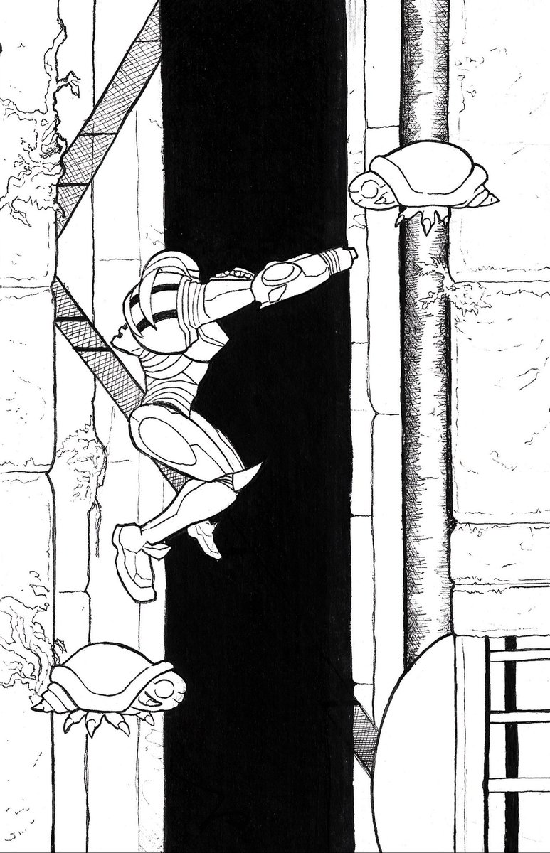 gojigochi's tweet photo. "Ice Beam has been added to your beam. You can now freeze targets with the Charge Beam". The prompt for day 4 of Inktober was "freeze". #Inktober #Inktober2019 #Freeze #Nintendo #Metroid #SuperMetroid #Samus #SamusAran #Ripper #IceBeam https://t.co/MECGXfOcsq
