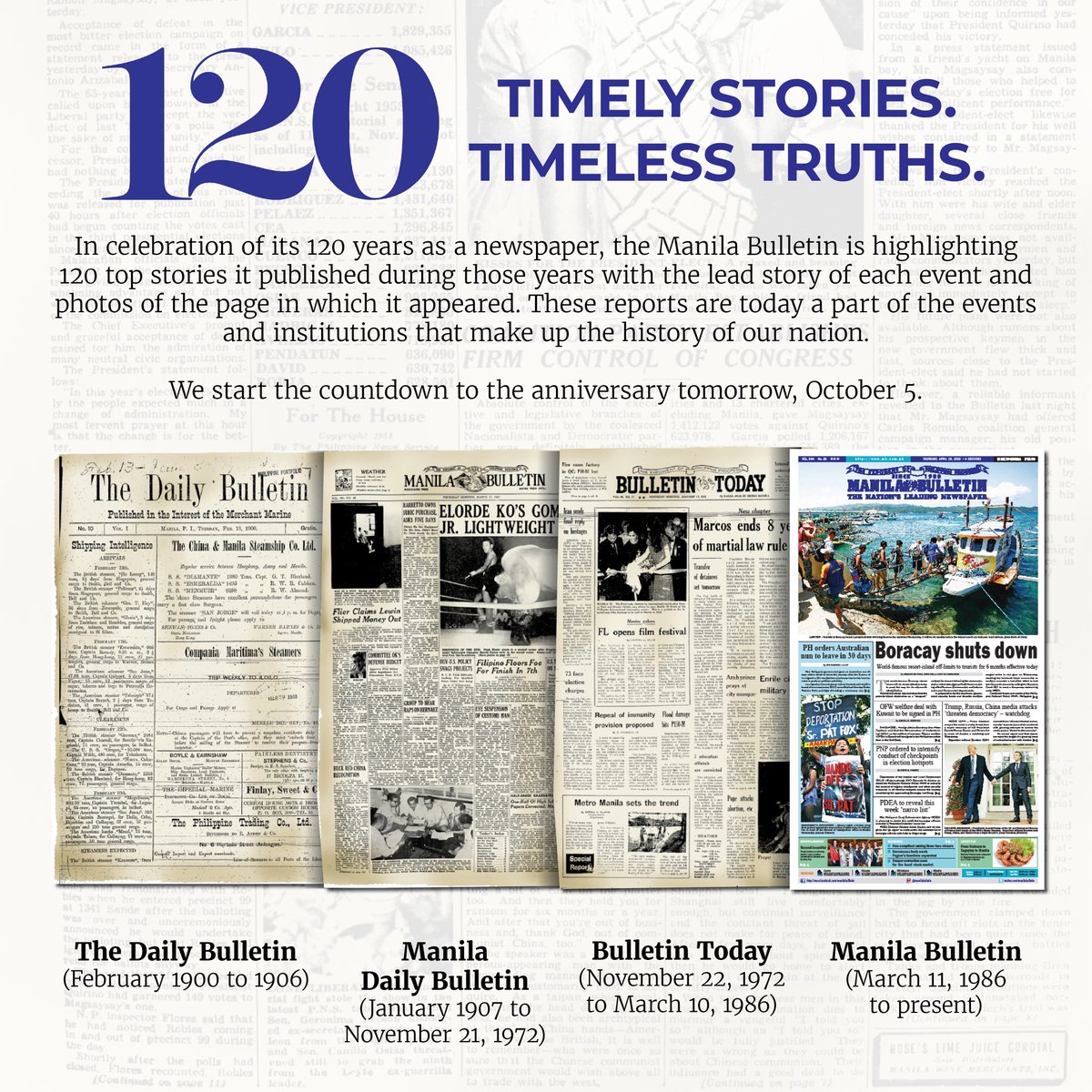 The Manila Bulletin The Nation S Leading Newspaper In The Country Will Begin The Countdown To Its 1th Anniversa Manila Bulletin News Scoopnest