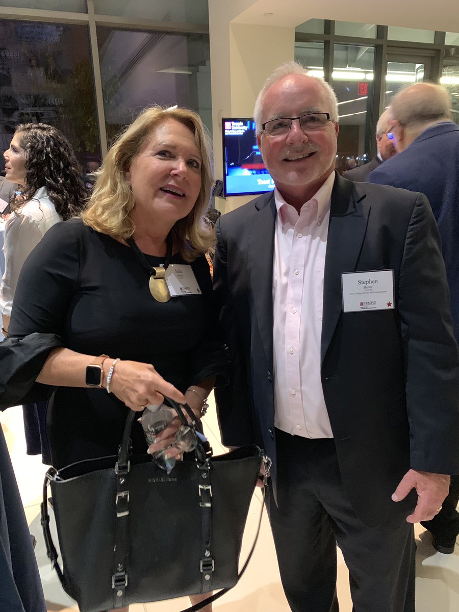 ThisSteveButler's tweet image. Raising a glass to the late Lew Klein on the eve of the annual @TUKleincollege awards for outstanding alumni, this year including @jkbjournalist Julie K. Brown of the @MiamiHerald, who shed new light on the Jeffrey Epstein scandal. Thanks to host Bernie Prazenica and @6abc.