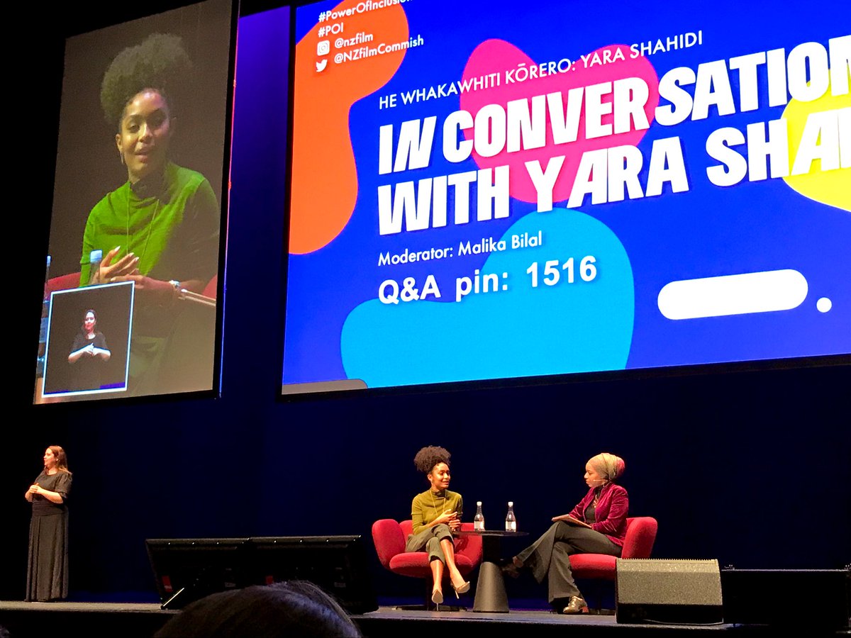 DaleCorlett's tweet photo. The inspirational Yarra Shahidi In conversation at Power of Inclusion @NZFilmCommissh #poi https://t.co/raHznYHQH3