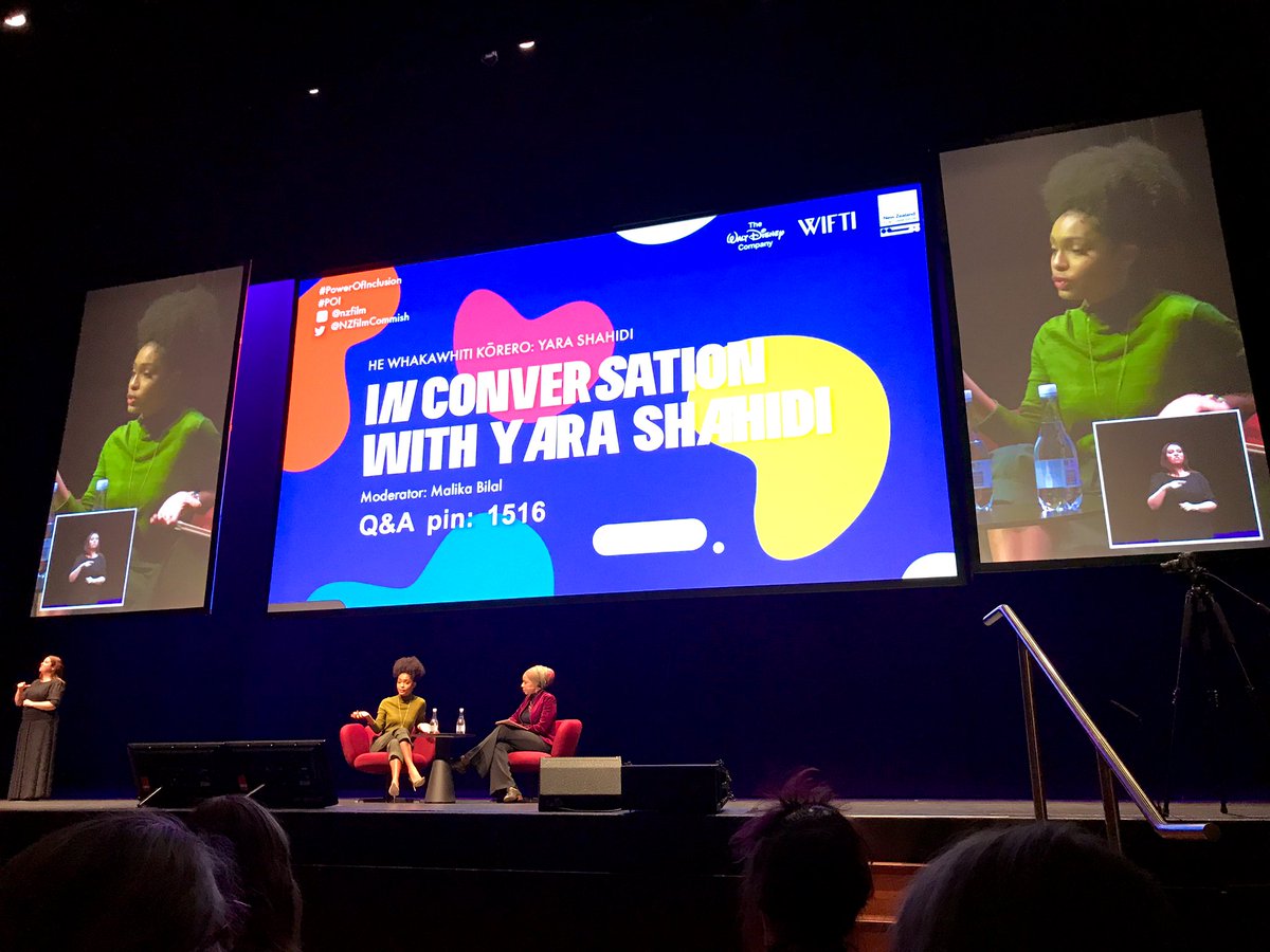 DaleCorlett's tweet photo. The inspirational Yarra Shahidi In conversation at Power of Inclusion @NZFilmCommissh #poi https://t.co/raHznYHQH3