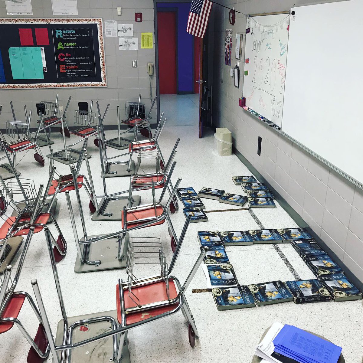 RGShumans's tweet photo. Thank you to the class of 2020 students who “rearranged” my classroom for me this morning! #achsclassof2020 https://t.co/n5RBOeg7rr