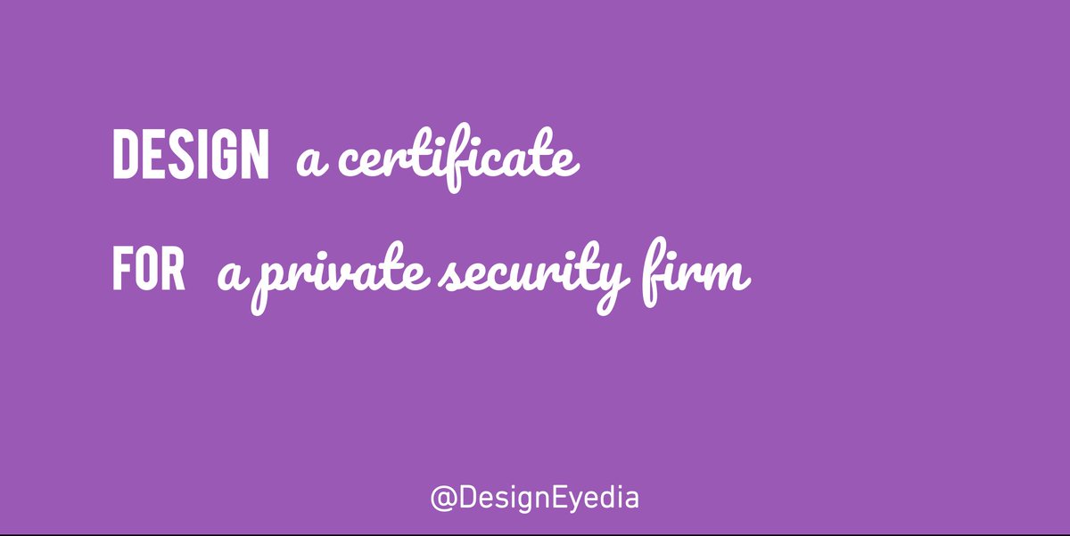 DesignEyedia's tweet photo. Design a certificate for a private security firm #design #ideas #DesignEyedia https://t.co/vo6MDBRv44