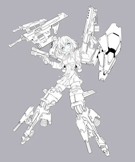 アオイの線画できたー! #ヴァルキリーインパルス 