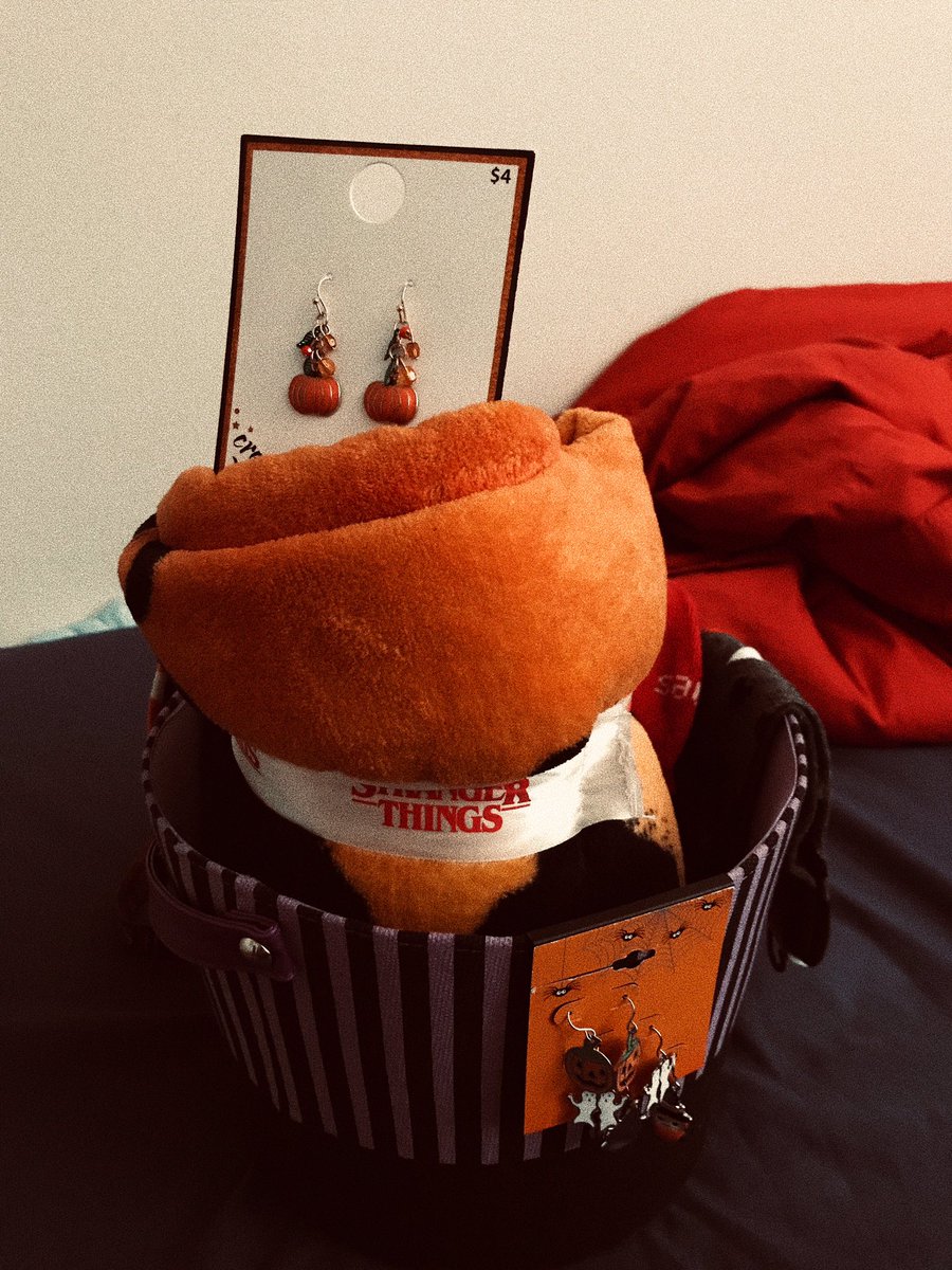 blossomdoobz's tweet image. my bf surprised me with my first spooky basket 😭🖤 #spoopyszn
