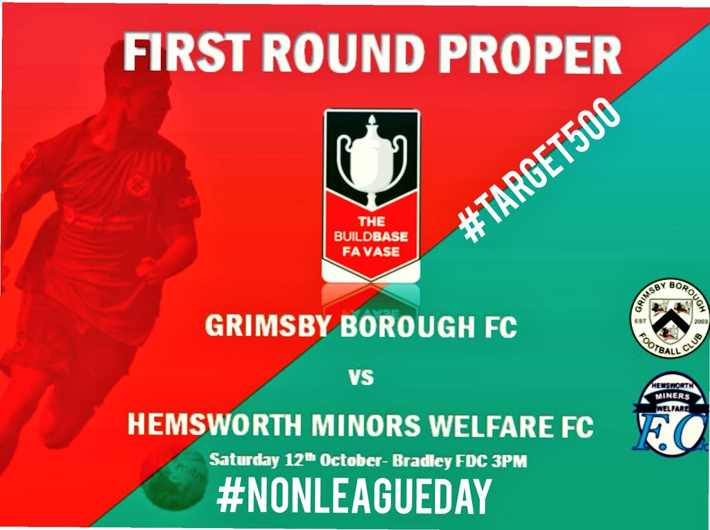 Grimsby_Borough's tweet image. NEXT HOME GAME. 

We are at home to @HemsworthMWFC NEXT Saturday (12th) for #NonLeagueDay 2019. In what promises to be a tasty @FAVaseHQ tie R1 tie  -Come support the local lads! #OneBoro #Target500
