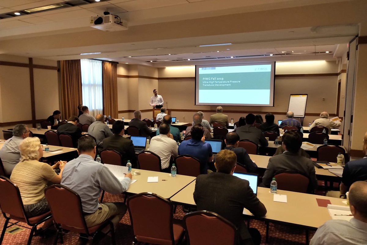fibosinc's tweet photo. Nicholas from @fibosinc presented to the PIWG group in Blacksburg last week. The event provided the company an opportunity to update all of the gas turbine engine OEMs with our sensor development. Looking forward to be a part of this in 2020.

#propulsion #sensors #gasturbines https://t.co/xxHAr2lVeI
