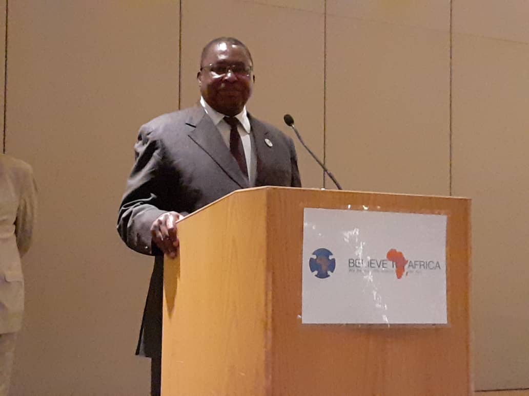 AU_ETTIM's tweet photo. Receiving the Believe In Africa Award 2019 on behalf of the Chairperson of the AU Commission, @AmbMuchanga thanked the organizers for the Award presented to @AUC_MoussaFaki. He indicated that the #AfCFTA is the most ambitious flagship project of the @_AfricanUnion. https://t.co/ctsfF3P1hS