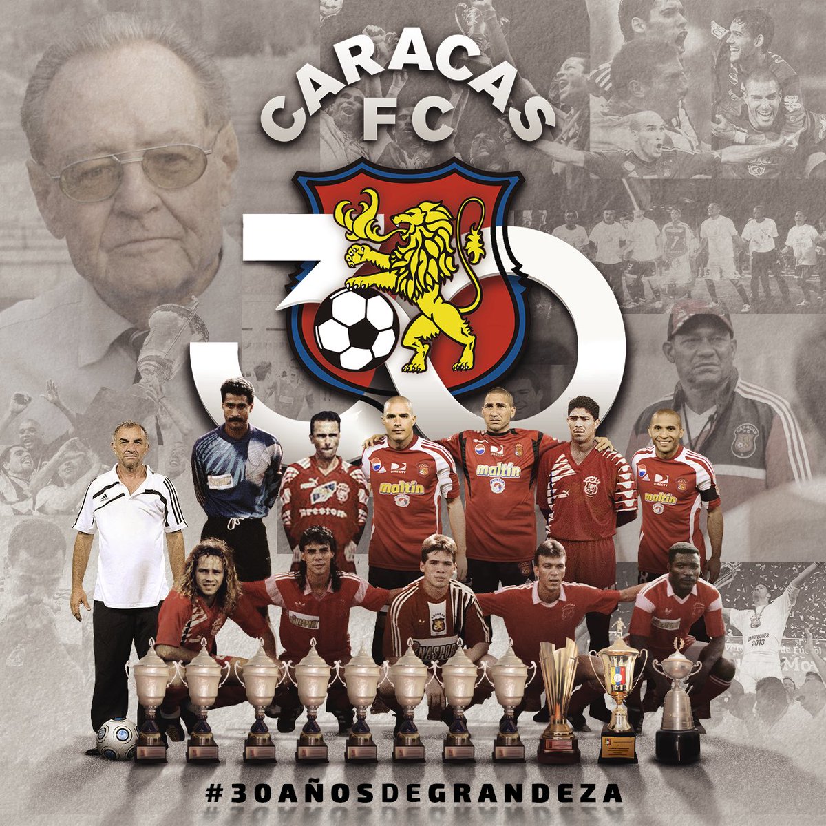 Caracas_FC's tweet photo. Resumir #30AñosDeGrandeza no es fácil. Juntos hemos vivido títulos, goles, e incluso tristezas. Gracias a ustedes, jugadores, cuerpos técnicos y fanáticos, hemos hecho del sueño del Dr. Guillermo Valentiner el club más grande de Venezuela

¡Feliz aniversario! 🎂🎈 #SomosCaracas https://t.co/LZly63RiUv