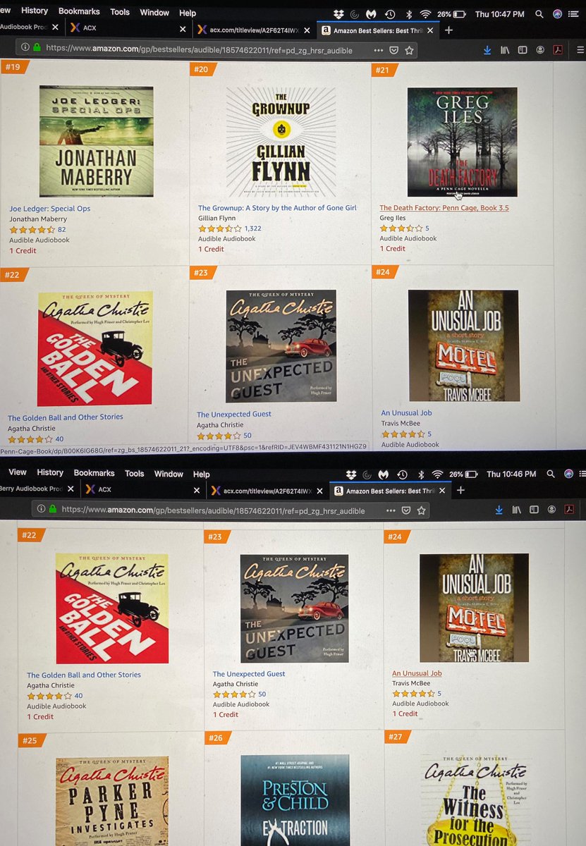 MatthewEBerryVO's tweet photo. Thanks to everyone who has made my production of Author @Travis_McBee  short story "An Unusual Job" shoot to the top #24 position on the Amazon Best Sellers in Thriller and Suspense Anthologies and Short Stories... Love the company we are surrounded by.  :-) https://t.co/8BC9NtI5Gy