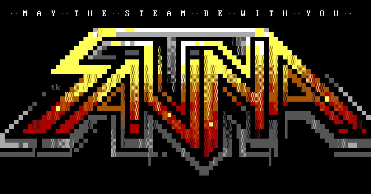 sixteencolors's tweet photo. All-new ANSI logo pack from Sauna 💦 
Logo by @TheKnight_Fuel (2019)

https://t.co/3MdhHFjeBL

#ansiart #ansi #ascii #asciiart #pixelart #textmode #textart #text #art #demoscene #bbs #retrographics #8bit #8bitart #typography #graffiti #graffitiart #sauna #towelsoptional https://t.co/oMjBV2jjlR