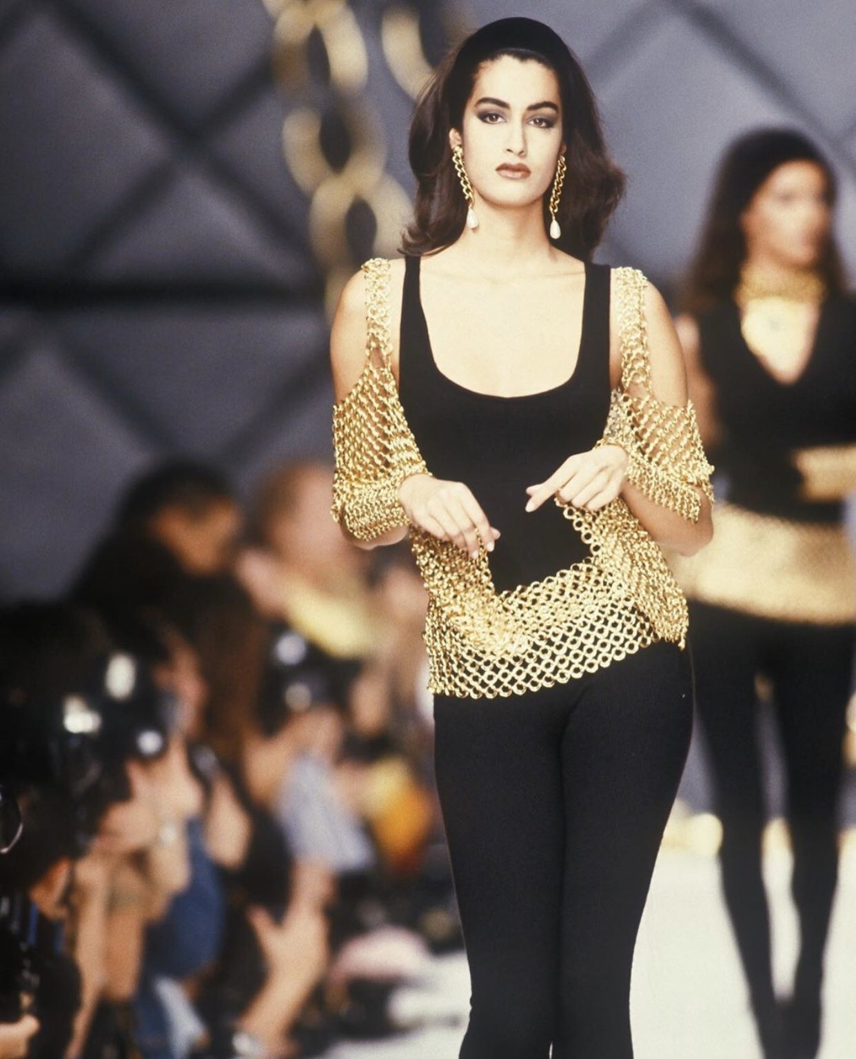 runway shows of the 1990s — Yasmeen Ghauri, Chanel Fall 1990