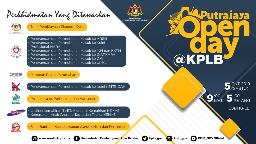 Hiedumara On Twitter Jom Beramai Ramai Menghadiri Putrajaya Open Day Di Lobi Kplb Gov Bagi Sesi Penerangan Dan Permohonan Kemasukan Ke Mrsm Kolejprofesionalmara Institutkemahiranmara Kolejkemahirantinggimara Giatmara Gmi Serta Unikl
