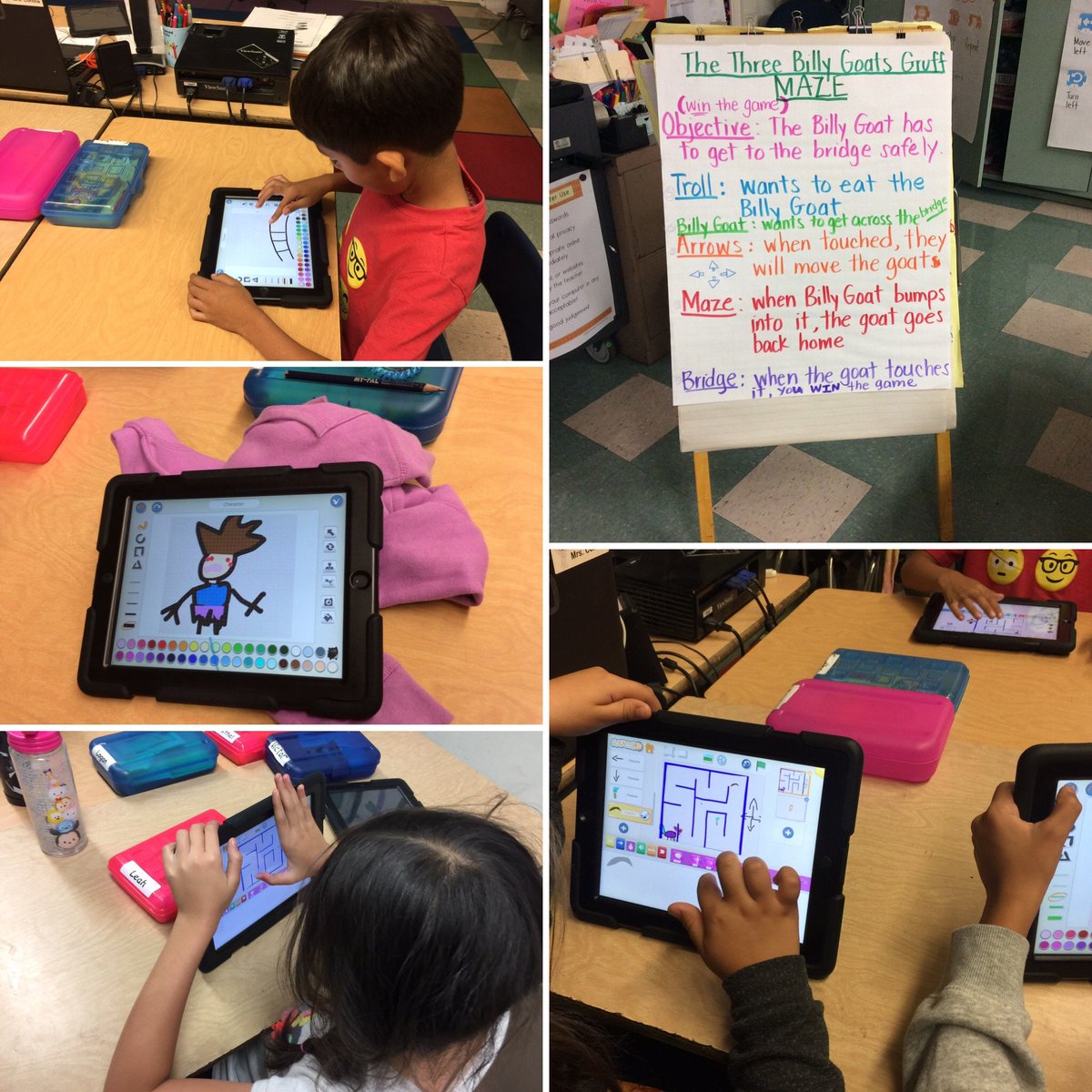 Help the Billy Goats Gruff cross the bridge!” Second grade students at Coldwater Canyon Elem. began the first phase of game designing.  Students used their knowledge of story elements to plan their game. <a href="/principalcwc/">Cynthia Braley</a> <a href="/LDNESchools/">LDNortheast-ARCHIVE</a> <a href="/LASchools/">Los Angeles Unified</a> #PS4LAUSD