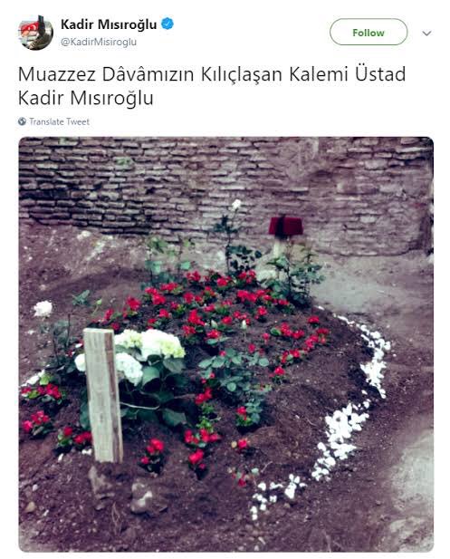 <a href="/ekrem_imamoglu/">Ekrem İmamoğlu</a> Başkan İstanbula döndüğünde bu mezarı da ziyaret edersen misyonunu tamamlarsın. 
Yakışır sana. 
👍