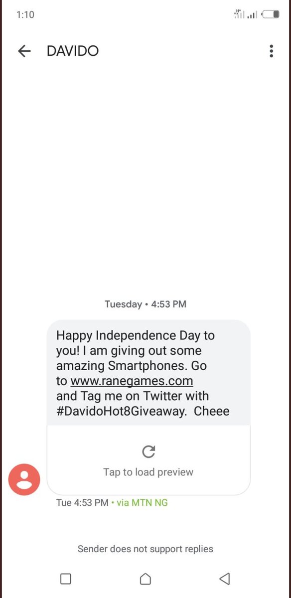 30bgmoneyrun's tweet photo. If you see a message from @iam_Davido , like this... Don't ignore oo.  If you know, You know!!!! #30bgmoneyrun #fridaygiveaway https://t.co/2iUMCTkZ7w