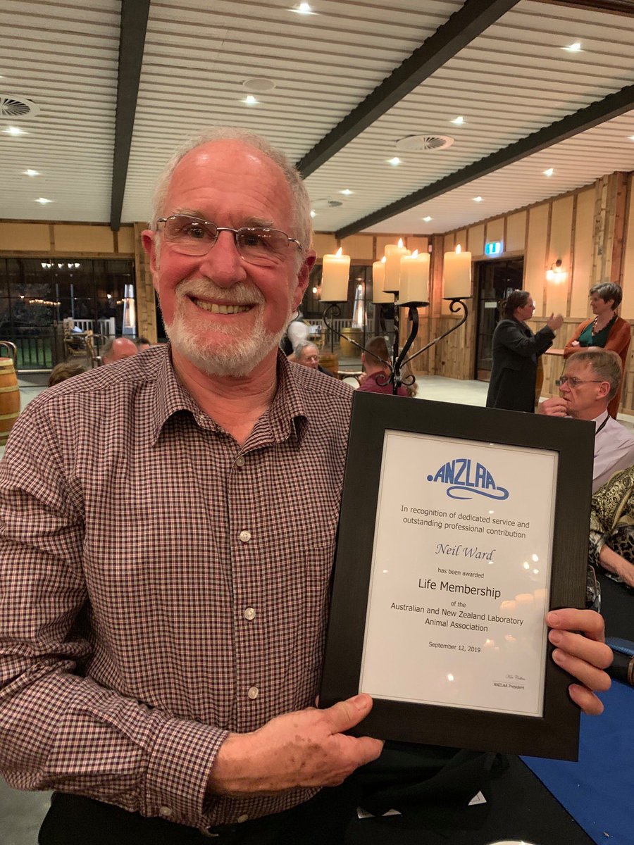 Congrats to our Senior Technician Neil Ward! Neil was awarded life membership of ANZLAA (Aus &amp; NZ Lab Animal Assoc) - for his outstanding service &amp; contribution.

Neil has been a member of the assoc since its inception &amp; has dedicated much of his career to computer-aided learning