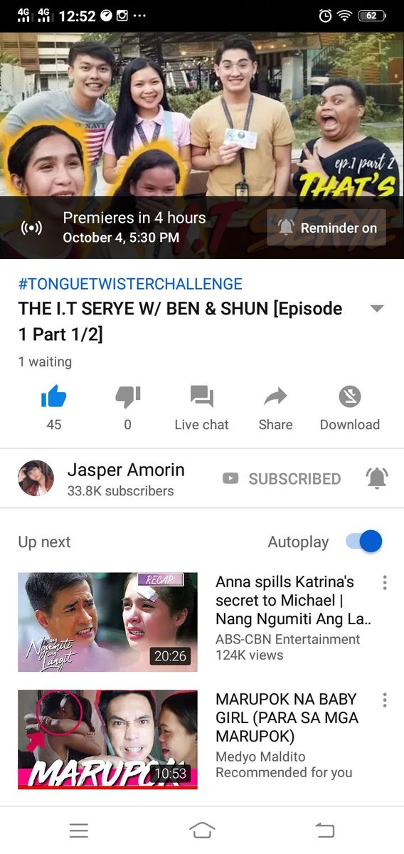 MananapSquad's tweet photo. Dear Mananap Squad, Good news ang part 1 sa "The I.T Serye with Ben and Shun will premiere today at 5:00 pm on @amorin_jasper official youtube channel ❤ 
See you sa live chat Mananaper's ❤ https://t.co/9JDRxAHynd