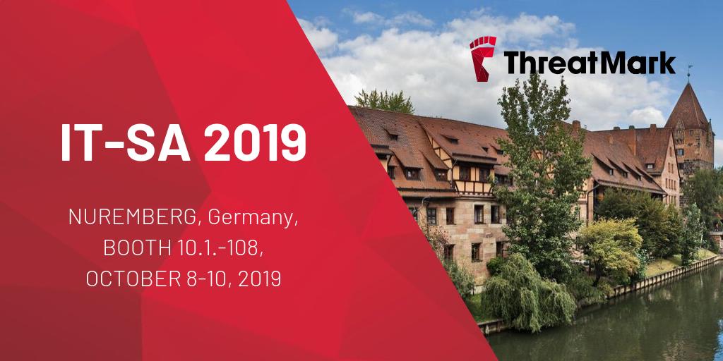 The Europe’s largest expo for IT security IT-SA 2019 is coming and we'll be there! Come to visit our colleagues on the booth 10.1.-108!