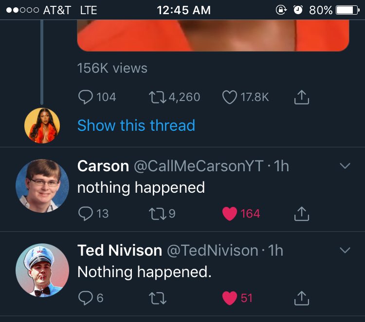mememarvel's tweet photo. Something definitely happened @CallMeCarsonYT @TedNivison https://t.co/9Oy2AGXOh3