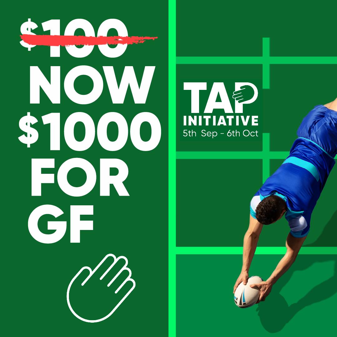 tabcomau's tweet photo. How good!
We believe all men deserve to play longer, so we’re upping our donations to $1000 for every tap during the #NRLGF. Get tapping boys! @sydneyroosters @RaidersCanberra https://t.co/aIRKM7t3Dv