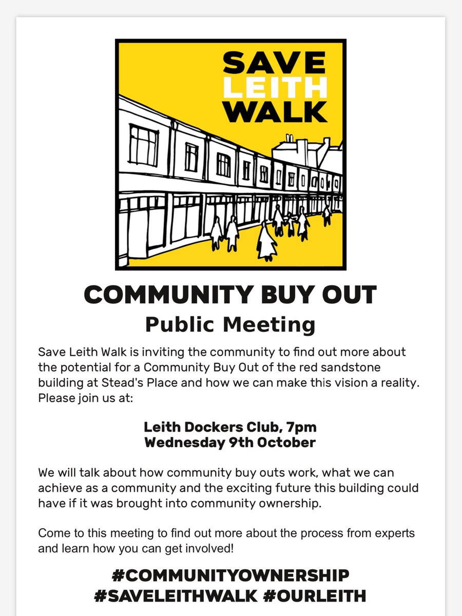 saveleithwalk's tweet image. If you call Leith your home, come to @leithdockersclub Wednesday 9th,  October 7pm to find out how we might be able to bring the red sandstone building into community ownership! #saveleithwalk #ourleithwalk #communityrighttobuy