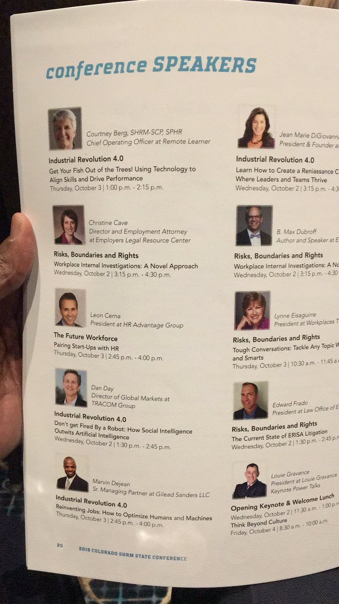 Gilead_Sanders's tweet photo. #coshrm2019 #coshrm #thinkbeyondhr Thank you @coshrm2019 for letting me come back once again this year to talk about the growing influence of AI in the HR function. I had a blast! https://t.co/ynmGsUnYXm