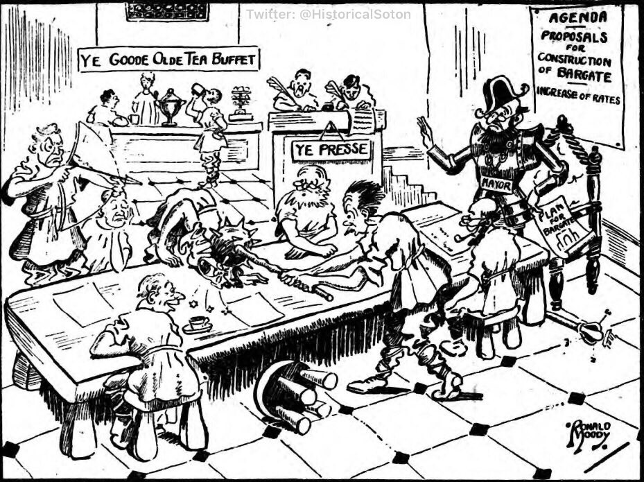 In 1920 the Hampshire Advertiser imagined how the council meeting might have gone when they met to discuss the construction of the Bargate in the 12th century...