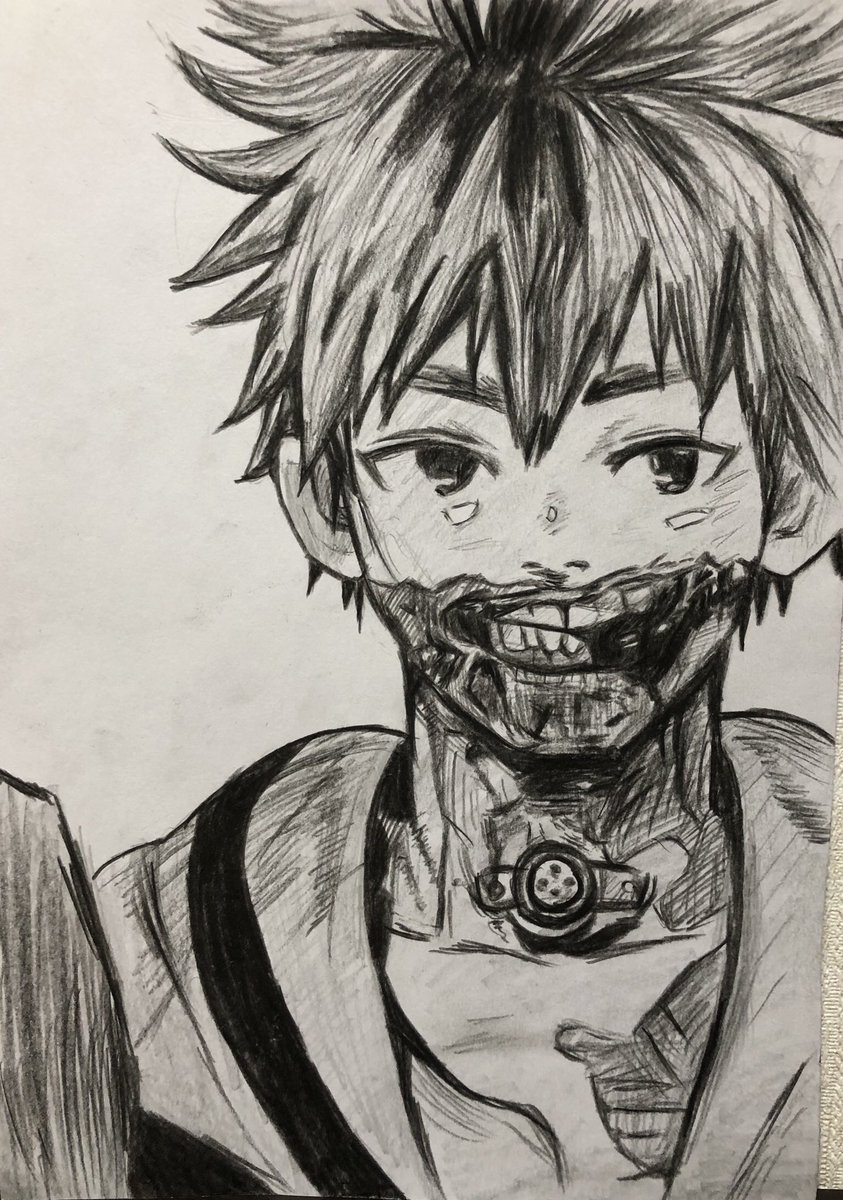 ゴりおくん しばらくサボってました 生きてます 鉛筆で東京喰種の永近英良描いてみました イラスト イラスト好きと繋がりたい 絵描きさんと繫がりたい 東京喰種 鉛筆画