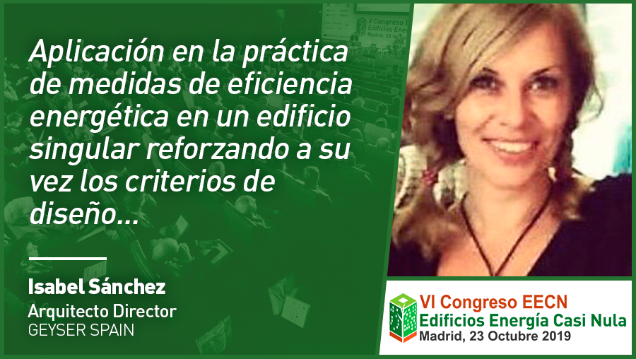 CongresoEECN's tweet photo. Entrevista a Isabel Sánchez @Idea_Sanchez de @GEYSER_SP que participa en el VI Congreso #EdificiosEnergíaCasiNula #CongresoEECN6 con la ponencia “#EdificioDeOficinas IDAI NATURE" el 23 de octubre 2019 en @LaNaveMadrid Organiza @grupotecmared @fomentogob https://t.co/tD4MuYS9Xg https://t.co/AiIhRbDqhF