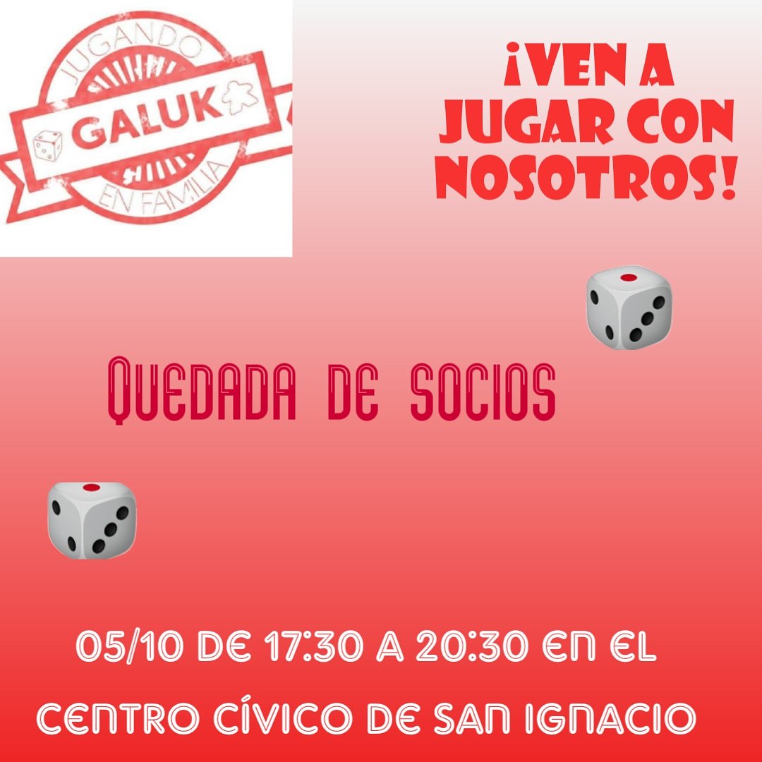 Tras las vacaciones de verano volvemos con muchas ganas!!!! Mañana quedada de socios y en breve publicaremos calendario con nuevas fechas!!!! Anímate si quieres pasar una tarde divertida. Jugamos? 😉