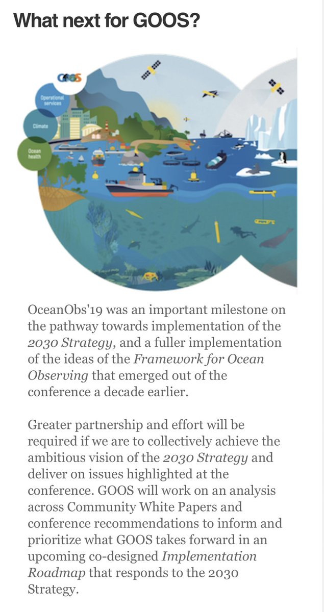 #OceanObs19 outcomes and the way forward for the Global #OceanObserving System - read the <a href="/GOOSocean/">The Global Ocean Observing System (GOOS)</a> newsletter mailchi.mp/goosocean.org/… - towards innovation, creativity &amp; broad stakeholder engagement #GOOSOcean #OceanDecade