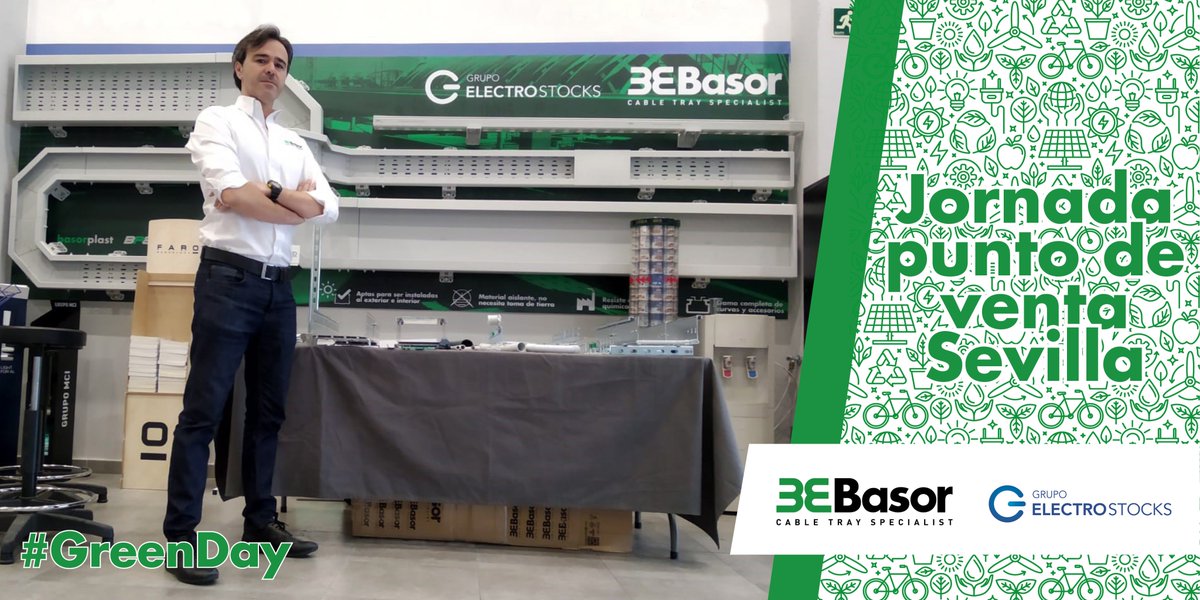 BasorElectric's tweet photo. Hoy nuestro compañero Fran Nieto estará en el establecimiento del @ElectroStocks en Sevilla (Av. de Montes Sierra, 40) en un nuevo #GreenDay. Acércate a conocer el showroom de soluciones aislantes #Basorplast #BPE que #Basor ha instalado en la zona de mostrador 🔝
#CableTray https://t.co/HDtiOsySK8