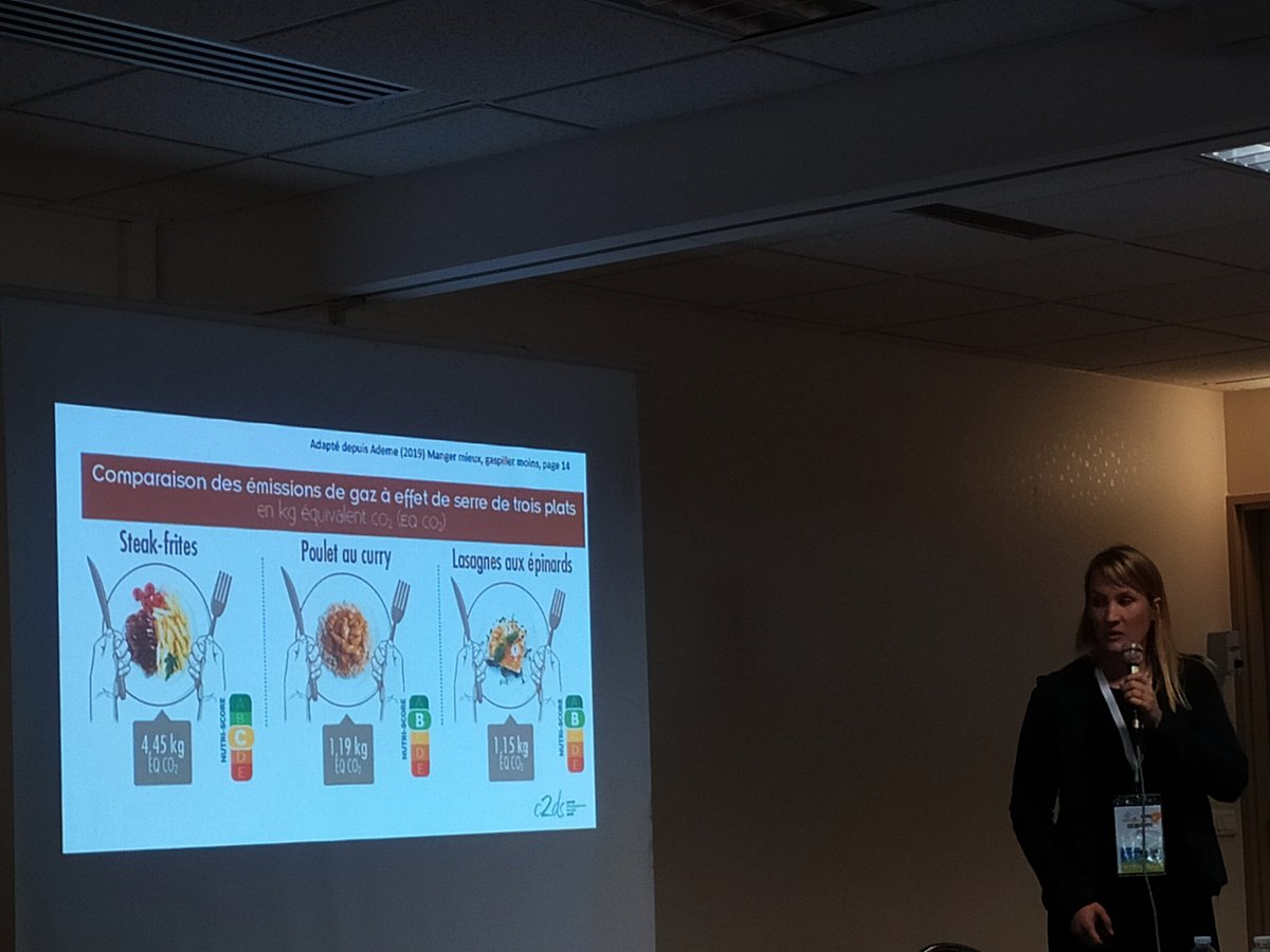 Comparaison des émissions de gaz à  effets de serre de trois plats avec le @c2ds à #Hopitech2019